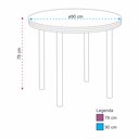 Ver imagem 3 de Conjunto Sala de Jantar Mesa Redonda 90cm 4 Cadeiras Estofadas Corino Cromado/Branco/Preto