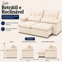 Ver imagem 3 de Sofá Ventura Retrátil e Reclinável 240cm - Marfim
