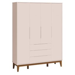 Quarto de Bebê Elfe com Guarda-roupa 4 Portas, Cômoda com Porta e Berço Minicama Noah Rosa Reller - 2