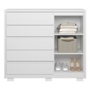 Ver imagem 3 de Cômoda Sapateira 5 Gavetas 1 Porta Duetto Branco