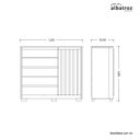 Ver imagem 3 de Cômoda com Sapateira 5 Gavetas e 1 Porta Duetto Marrom/Cinamomo/Off White