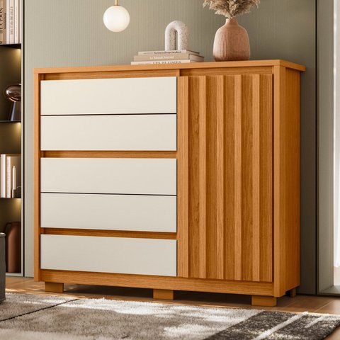 Cômoda com Sapateira 5 Gavetas e 1 Porta Duetto