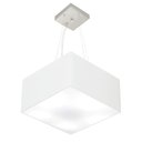 Ver imagem 1 de Lustre Pendente Quadrado Md-4041 Cúpula em Tecido 21/35x35cm Branco - Bivolt