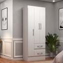 Ver imagem 1 de Guarda-Roupa Solteiro Oceania 3 Portas 2 Gavetas Cor Branco