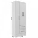 Ver imagem 3 de Guarda-Roupa Solteiro Oceania 3 Portas 2 Gavetas Cor Branco