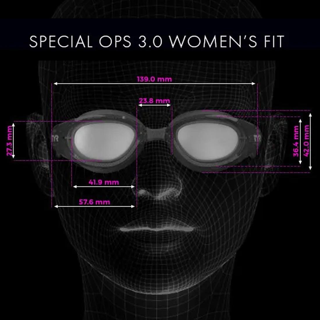 Óculos de Natação Special OPS 3.0 Feminino Mirrored Polarizado TYR - Menta/Rosa - 1