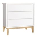 Ver imagem 1 de Cômoda Gaveteiro Classic New Branco Fosco com Natural - Moveisaqui