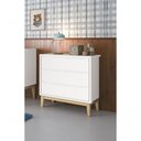 Ver imagem 2 de Cômoda Gaveteiro Classic New Branco Fosco com Natural - Moveisaqui