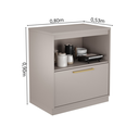 Ver imagem 4 de Balcão Cozinha 1 Porta 1 Gaveta 80cm com Tampo 100% MDF Rodapé em PVC Essence Itatiaia Cinza/Fendi