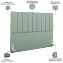 Ver imagem 5 de Kit Cabeceira Cama Box Queen 160cm e Calçadeira Recamier Baú Dália W01 Linho Verde Menta - Lyam Deco