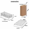 Cama Infantil Solteirão Base Colorida Madeira Maciça Pinus Grade Vertical - 2