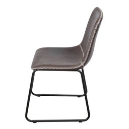 Cadeira Verner 4408 em Espuma Revestida em PU e Base em Aço Pintado:Café - 3