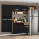 Ver imagem 1 de Armário de Cozinha Completa 229cm Rustic/Preto Emilly Fit Madesa 03