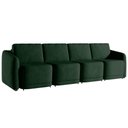 Ver imagem 2 de Sofá Cama Modulado Retrátil e Reclinável Decorativo Varsóvia 316cm Veludo Verde G33 - Gran Belo