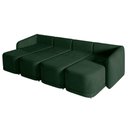 Ver imagem 6 de Sofá Cama Modulado Retrátil e Reclinável Decorativo Varsóvia 316cm Veludo Verde G33 - Gran Belo