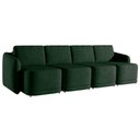 Ver imagem 4 de Sofá Cama Modulado Retrátil e Reclinável Decorativo Varsóvia 316cm Veludo Verde G33 - Gran Belo