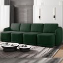 Ver imagem 1 de Sofá Cama Modulado Retrátil e Reclinável Decorativo Varsóvia 316cm Veludo Verde G33 - Gran Belo