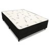 Cama Box Conjugada Ortopédica Casal 138 X 188 – Suede Preto - Tampo Branco - 1