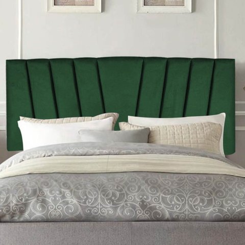 Painel Cabeceira Estofada Bélgica 100cm Cama Box Solteiro Suede Verde- Mabe Magazine
