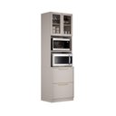 Ver imagem 4 de Paneleiro 3 Portas 1 Gaveta 70cm Espaço para 2 Fornos MDF Rodapé PVC Dobradiça Slow Essence Itatiaia