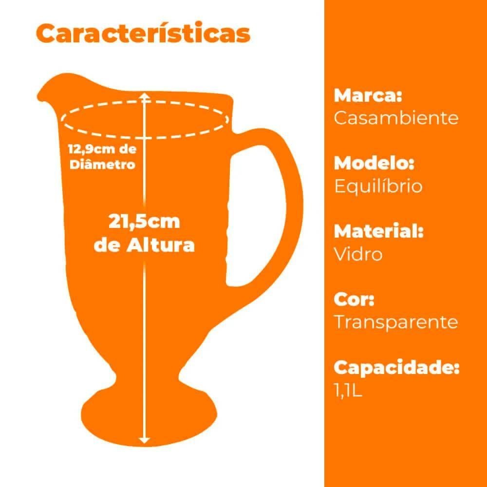 Jogo de Copos e Jarra Transparente Colmeia 5 peças - Casambiente