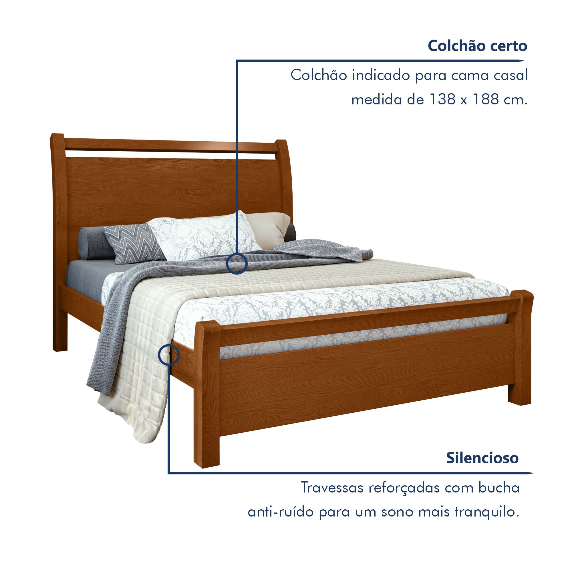 Cama de Casal Mdf/mdp 119x209cm Reali - 2