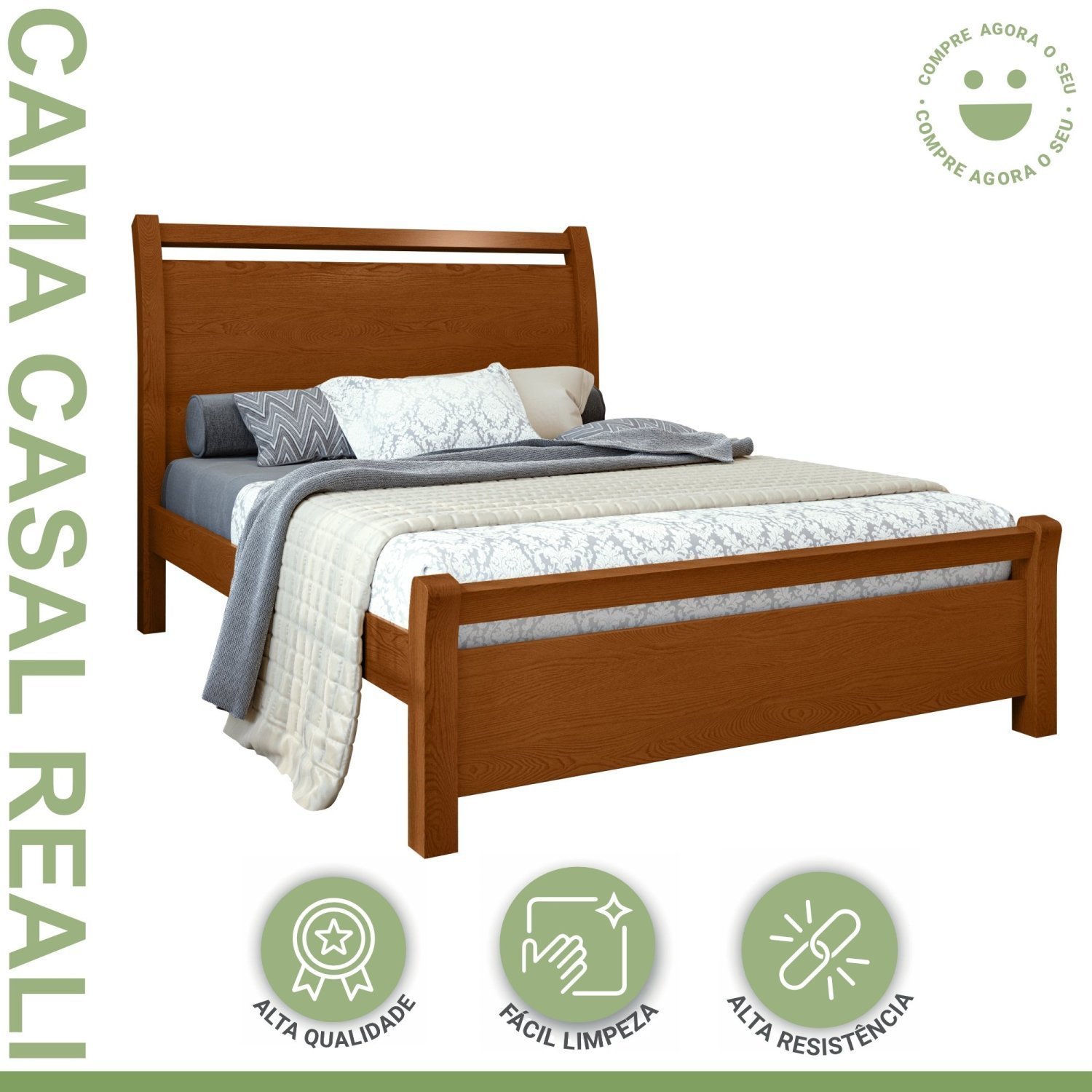 Cama de Casal Mdf/mdp 119x209cm Reali - 8