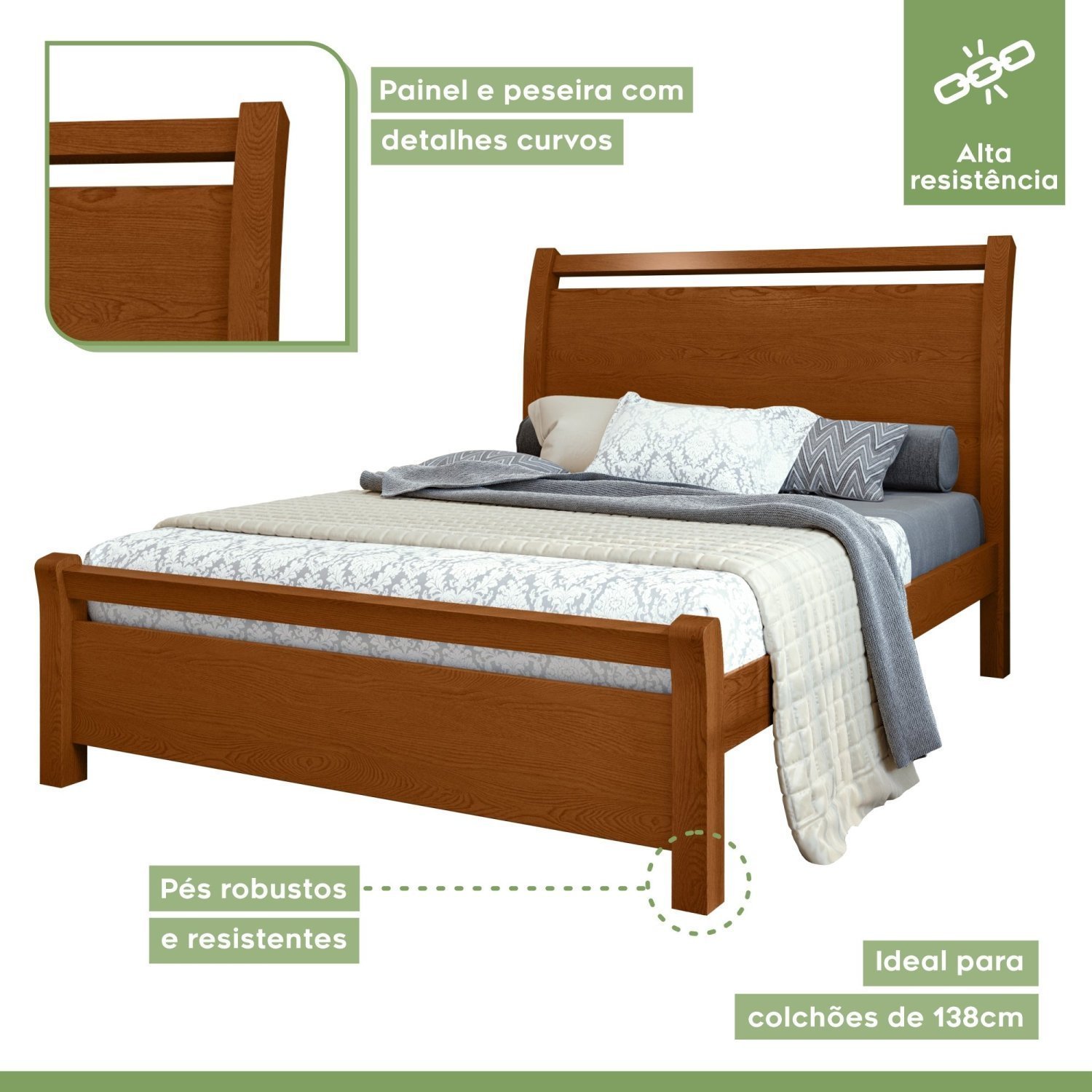 Cama de Casal Mdf/mdp 119x209cm Reali - 5