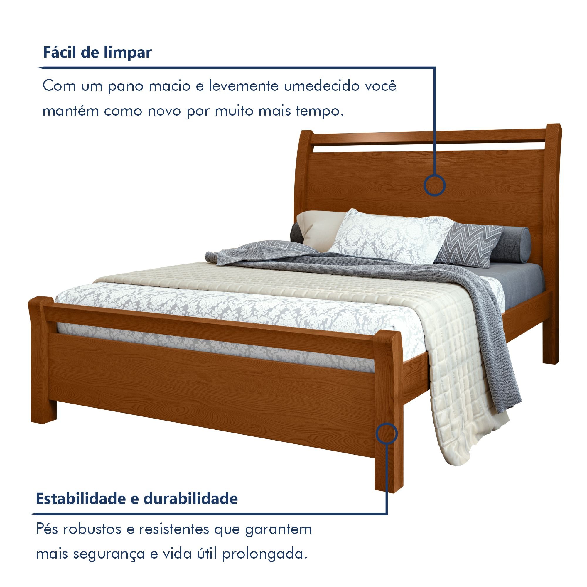 Cama de Casal Mdf/mdp 119x209cm Reali - 3