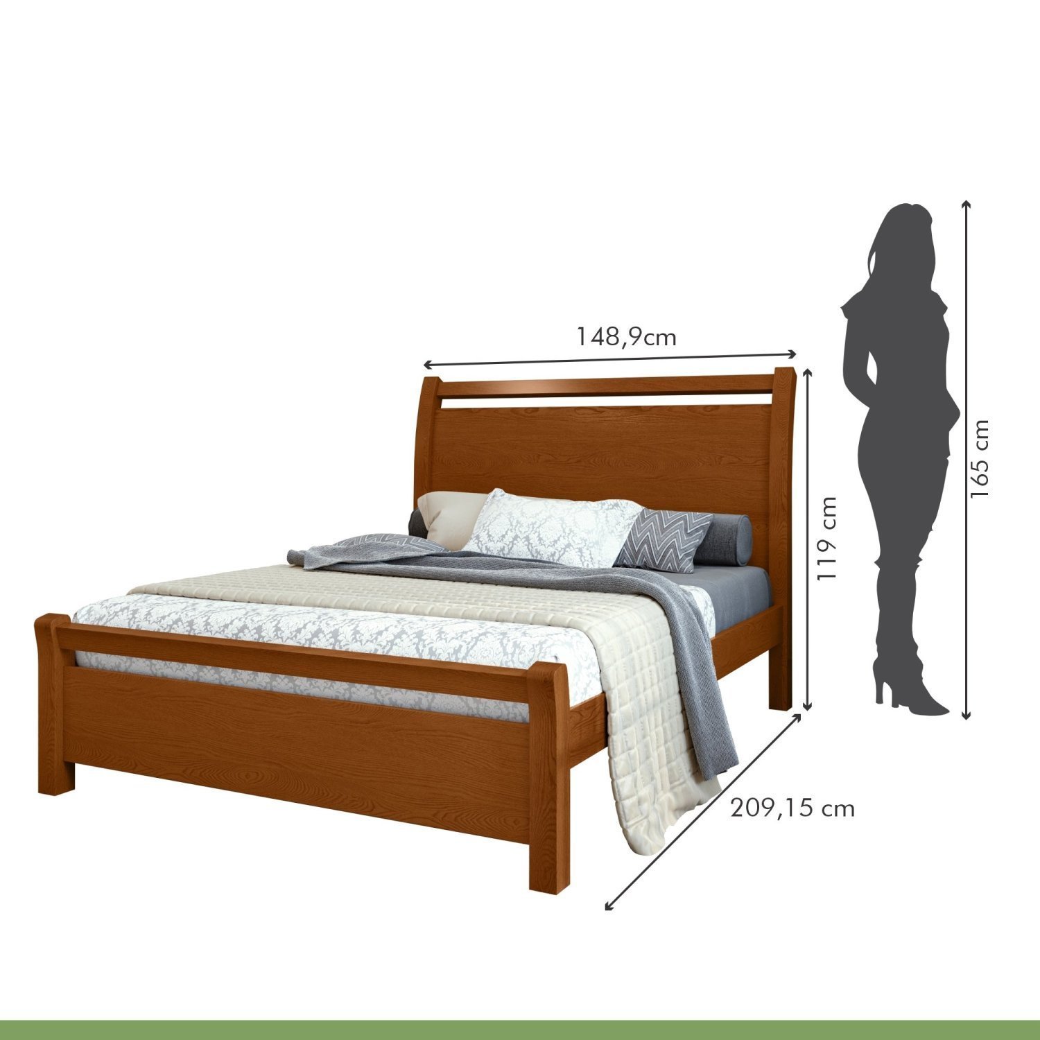 Cama de Casal Mdf/mdp 119x209cm Reali - 3