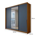 Ver imagem 2 de Guarda-Roupa Casal Mônaco 3 Portas 4 Gavetas com Espelho Freijó/Azul - Panorama Móveis
