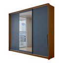 Ver imagem 1 de Guarda-Roupa Casal Mônaco 3 Portas 4 Gavetas com Espelho Freijó/Azul - Panorama Móveis