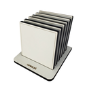 Ver imagem 1 de Porta Copos Madeira Mesa Jantar Cozinha Bar 6 Unidades Quadrado Branco/Preto