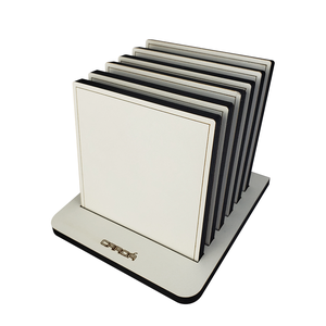 Porta Copos Madeira Mesa Jantar Cozinha Bar 6 Unidades Quadrado Branco/Preto