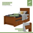 Ver mais imagens de Bicama Solteiro 2 Gavetas Mdf Athenas