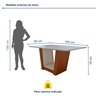 Mesa de Jantar 160x80cm Tampo MDF/vidro Apogeu - 7