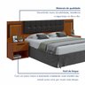 Cabeceira Casal / Queen 160cm 2 Mesas de Cabeceiras com Led Calitan - 7