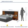Cabeceira Casal / Queen 160cm 2 Mesas de Cabeceiras com Led Calitan - 8