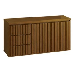 Gabinete Para Banheiro Intenso 120cm Suspenso Freijó Ripado - 1