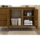 Ver imagem 2 de Gabinete Para Banheiro Intenso 120cm Suspenso Freijó Ripado