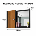 Ver imagem 4 de Espelheira de Parede para Banheiro Armário Organizador Genova - Preto/Ripado