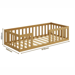 Cama Montessoriana Solteiro:nogueira - 2