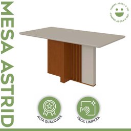 Mesa de Jantar Retangular 160x80cm 6 Lugares Tampo MDF Astrid - 8