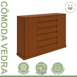 Cômoda 2 Portas 7 Gavetas 3 Prateleiras Vedra - 3