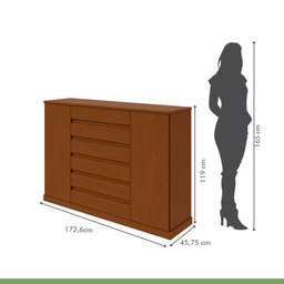 Cômoda 2 Portas 7 Gavetas 3 Prateleiras Vedra - 7