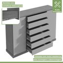 Ver imagem 6 de Cômoda 2 Portas 7 Gavetas 3 Prateleiras Vedra
