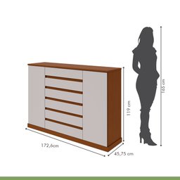 Cômoda 2 Portas 7 Gavetas 3 Prateleiras Vedra - 7