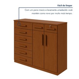 Cômoda 8 Gavetas 2 Portas Toronto 119x142x47 Cm - 8