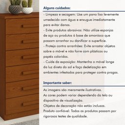 Cômoda 8 Gavetas 2 Portas Toronto 119x142x47 Cm - 12