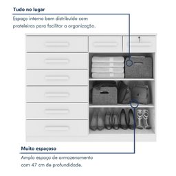 Cômoda 8 Gavetas 2 Portas Toronto 119x142x47 Cm - 7